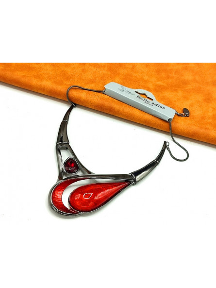 Collier Belle Miss vague rouge 