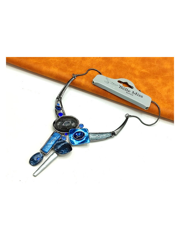 Collier Belle Miss camaieu bleu 