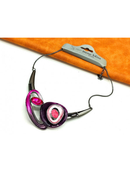 Collier Belle Miss ellipse violet 