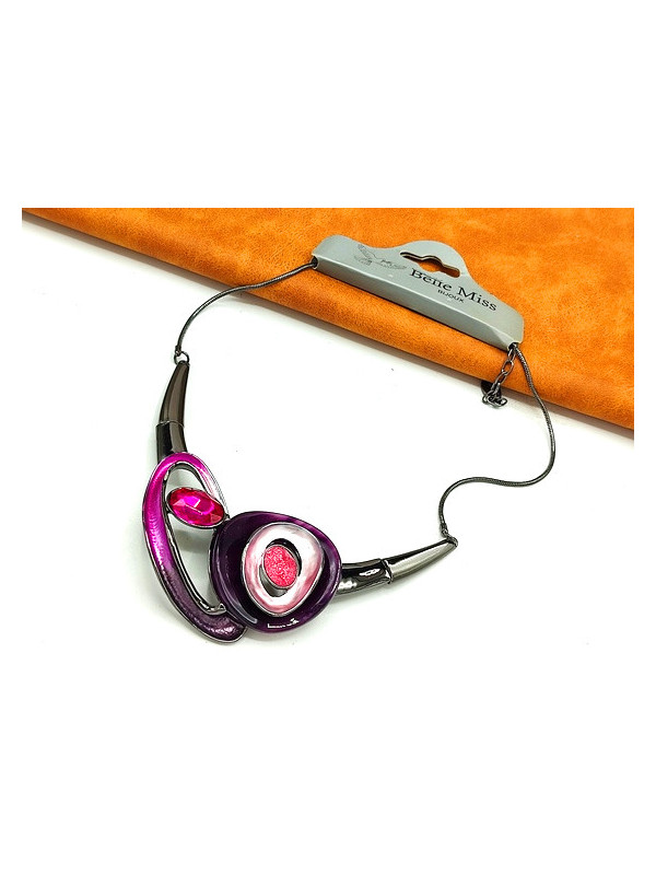 Collier Belle Miss ellipse violet 