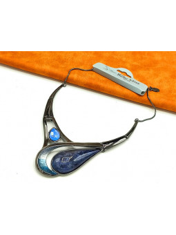 Collier Belle Miss vague bleue 