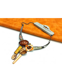 Collier Belle Miss arc anthracite marron 