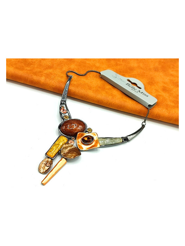 Collier Belle Miss arc anthracite marron 