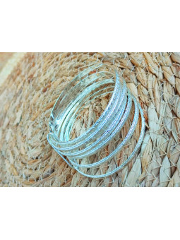 Bracelets argentés x 6 