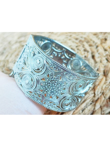 Bracelet argenté large 