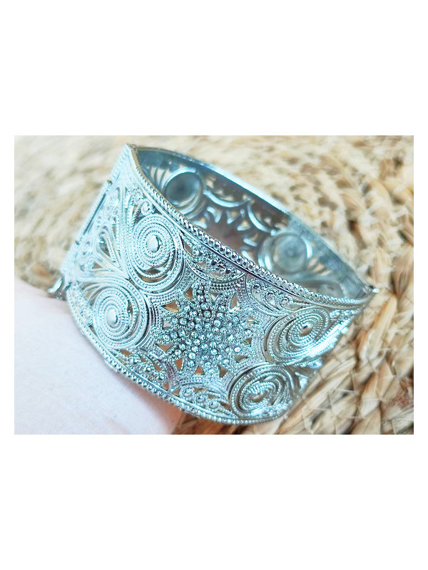 Bracelet argenté large 