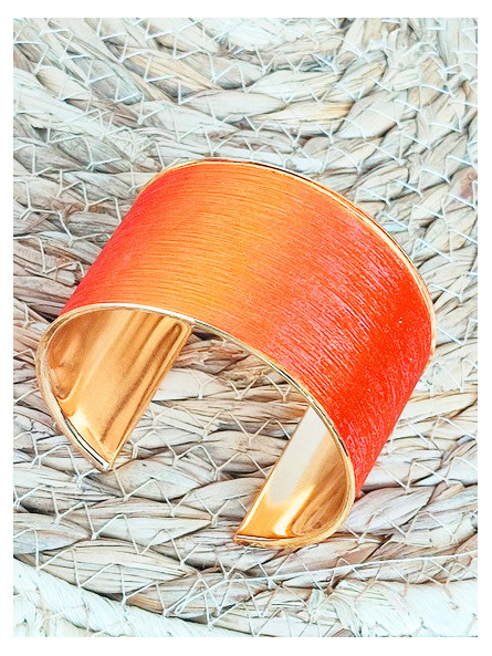 Bracelet manchette orange 