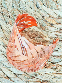 Bracelet manchette feuille courbe ajourée 