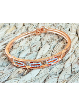 Bracelet métal doré strass 