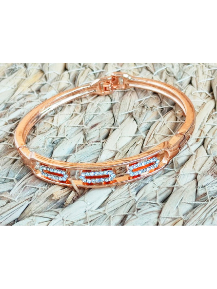 Bracelet métal doré strass 