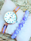 Montre & Bracelet perles lavande 