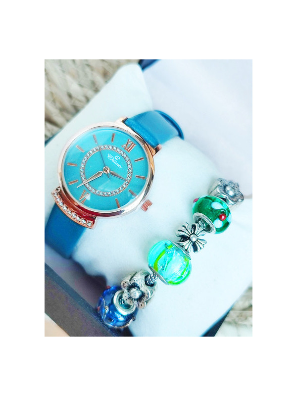 Montre & Bracelet charms verts 