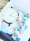 Montre & Bracelet blanc rose 