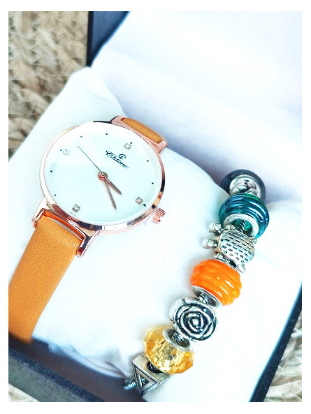 Montre camel & Bracelet charms 