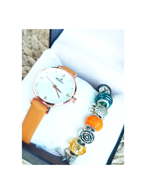 Montre camel & Bracelet charms 