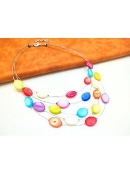 Collier multiples ellipses arc en ciel 