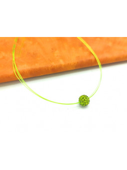 Collier perles vertes multiples cables verts 