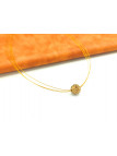 Collier perles brunes strass cables orange 
