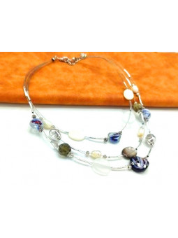 Collier 3 rangs perles 