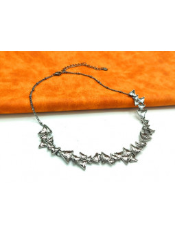 Collier multiples triangles arrondis métal 