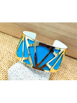 Bracelet triangles fond bleu 