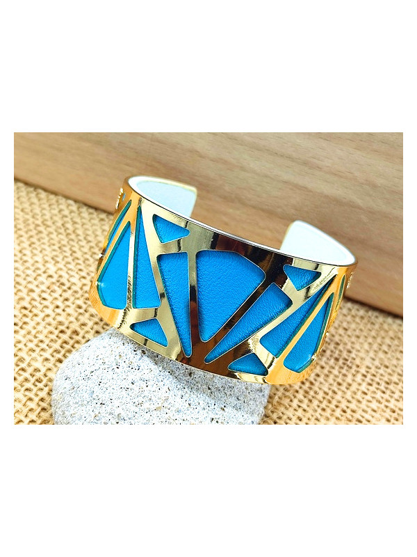 Bracelet triangles fond bleu 