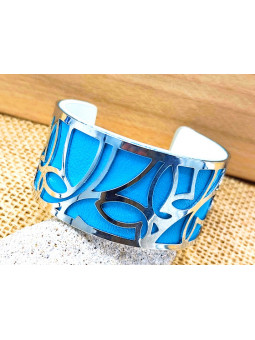 Bracelet papillons fond turquoise 