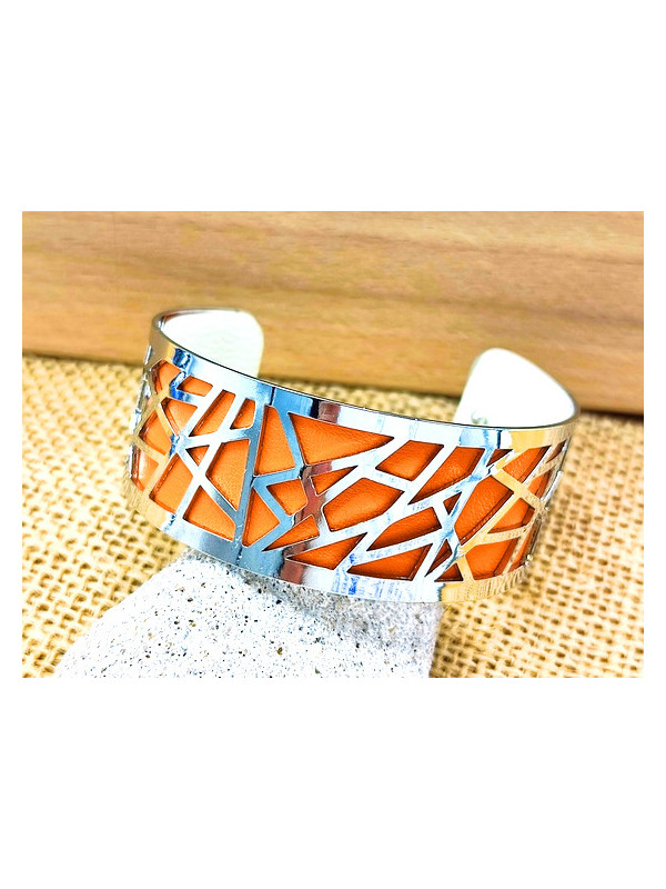 Bracelet métal fond orange 