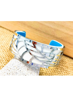 Bracelet blanc métal ajouré 