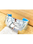 Bracelet blanc métal ajouré 