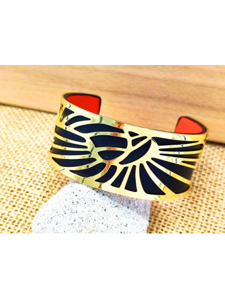 Bracelet rayons dorés fond noir 