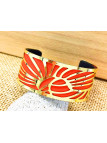 Bracelet rouge métal doré 