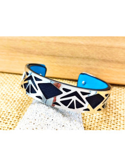 Bracelet noir métal ajouré 