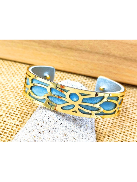 Bracelet pétales dorés ajouré 