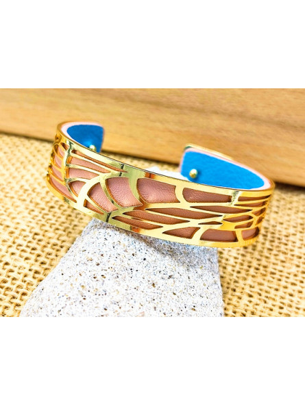 Bracelet rose puzzle ajouré métal 