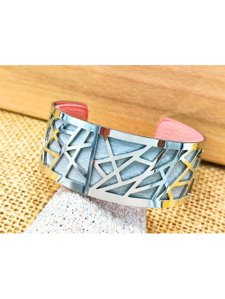 Bracelet puzzle argent ajouré 