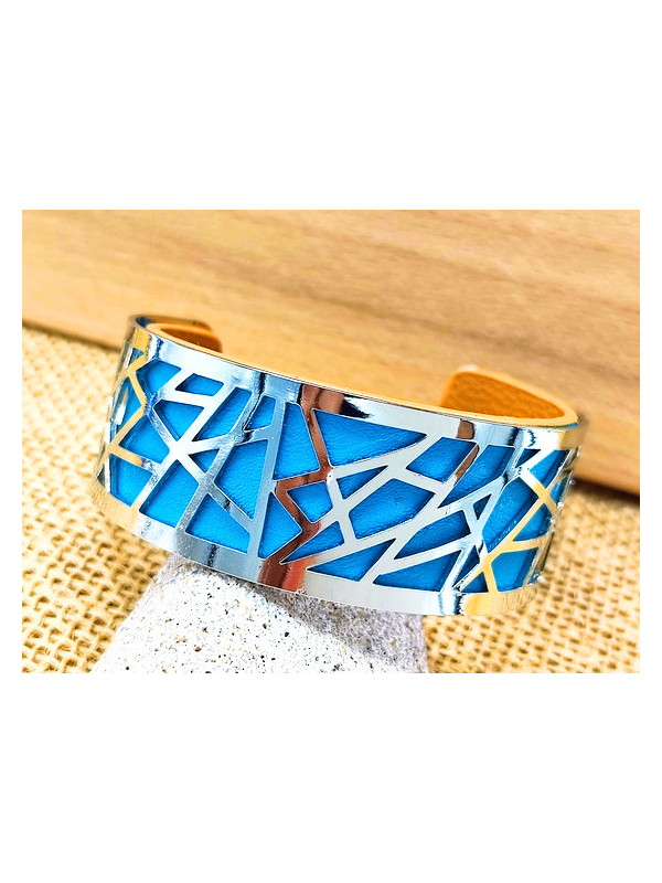 Bracelet turquoise métal argenté 