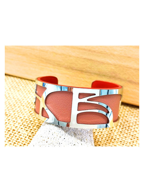 Bracelet rose vagues argentés 