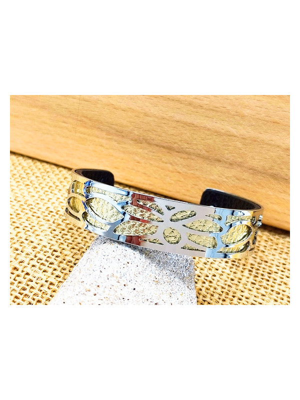 Bracelet vermeil pétales argentés 