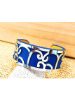 Bracelet bleu roi ornements argentés 