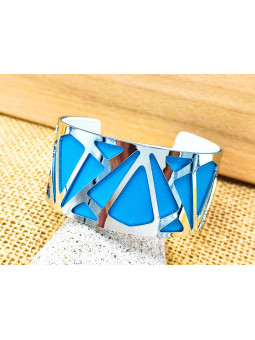 Bracelet triangles argent turquoise 