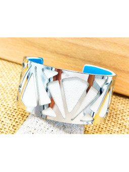 Bracelet blanc trangles métal 