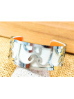 Bracelet blanc courbes métal 