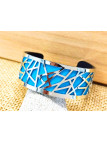 Bracelet puzzle ajouré turquoise 