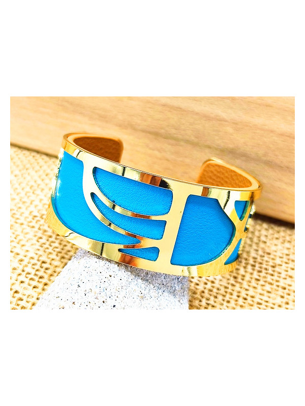 Bracelet vagues dorées turquoises 