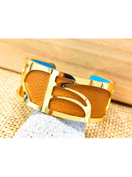 Bracelet camel vagues dorées 