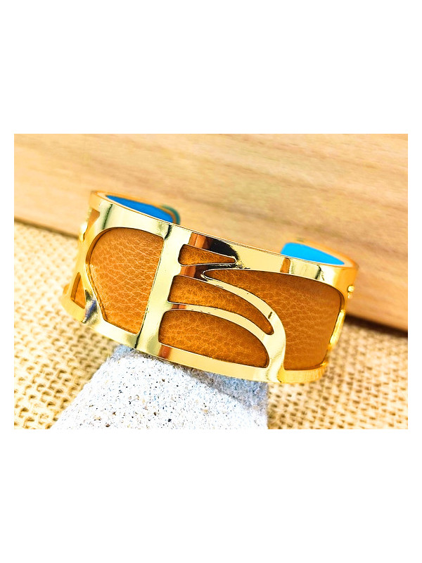 Bracelet camel vagues dorées 