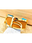 Bracelet camel vagues dorées 
