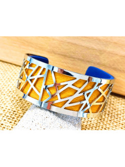 Bracelet safran puzzle argenté 