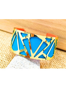 Bracelet triangles dorés turquoise 